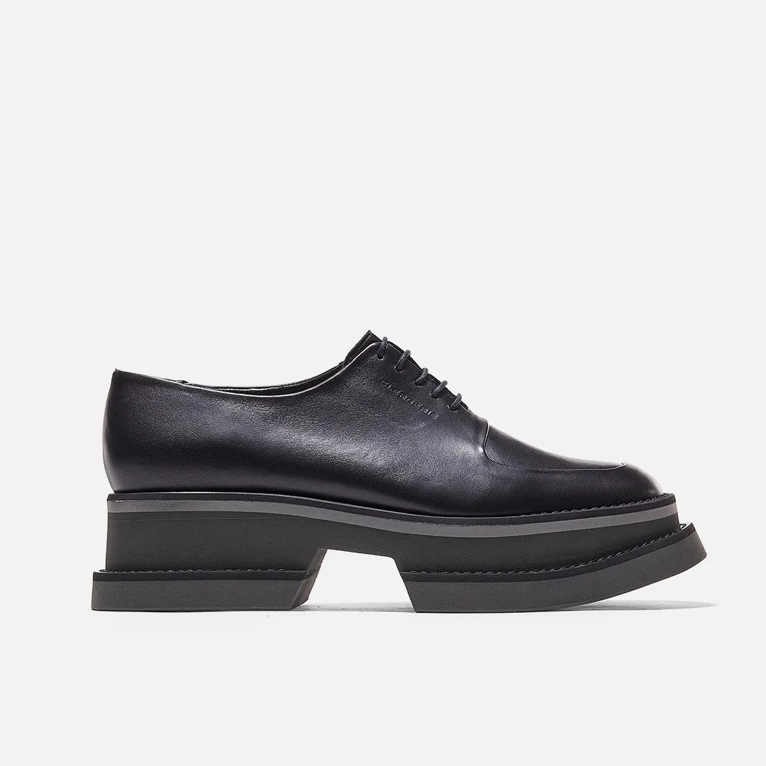 BANO derbies, cuir d'agneau noir || OUTLET