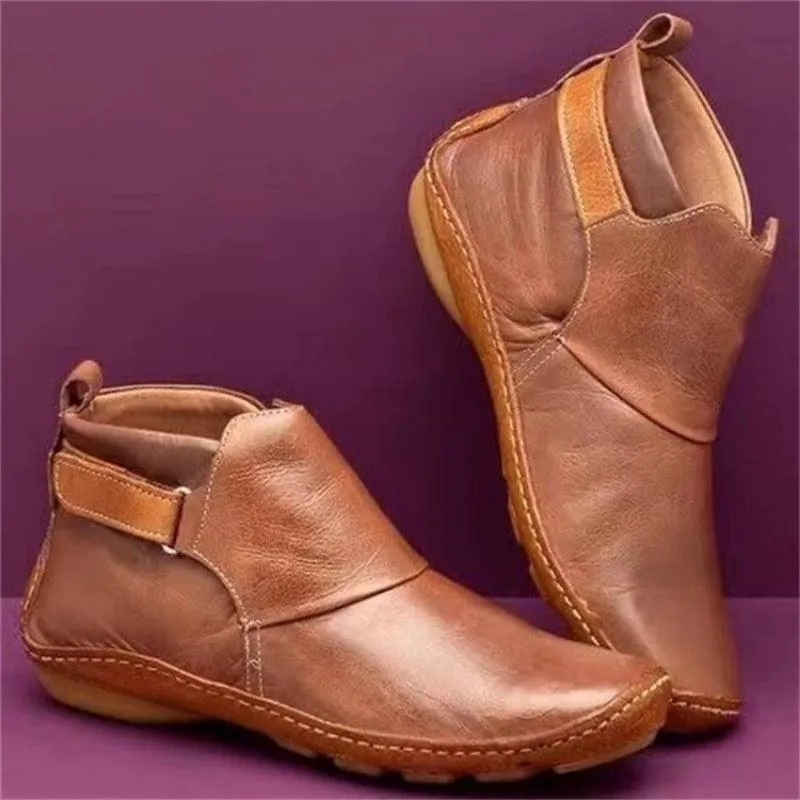 Bottines en Cuir PU à scratch - Femme