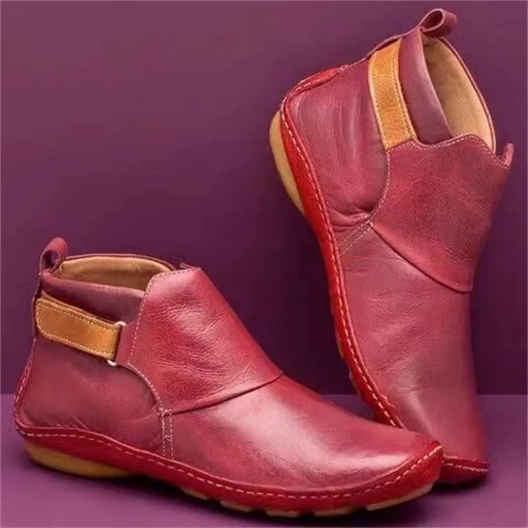 Bottines en Cuir PU à scratch - Femme