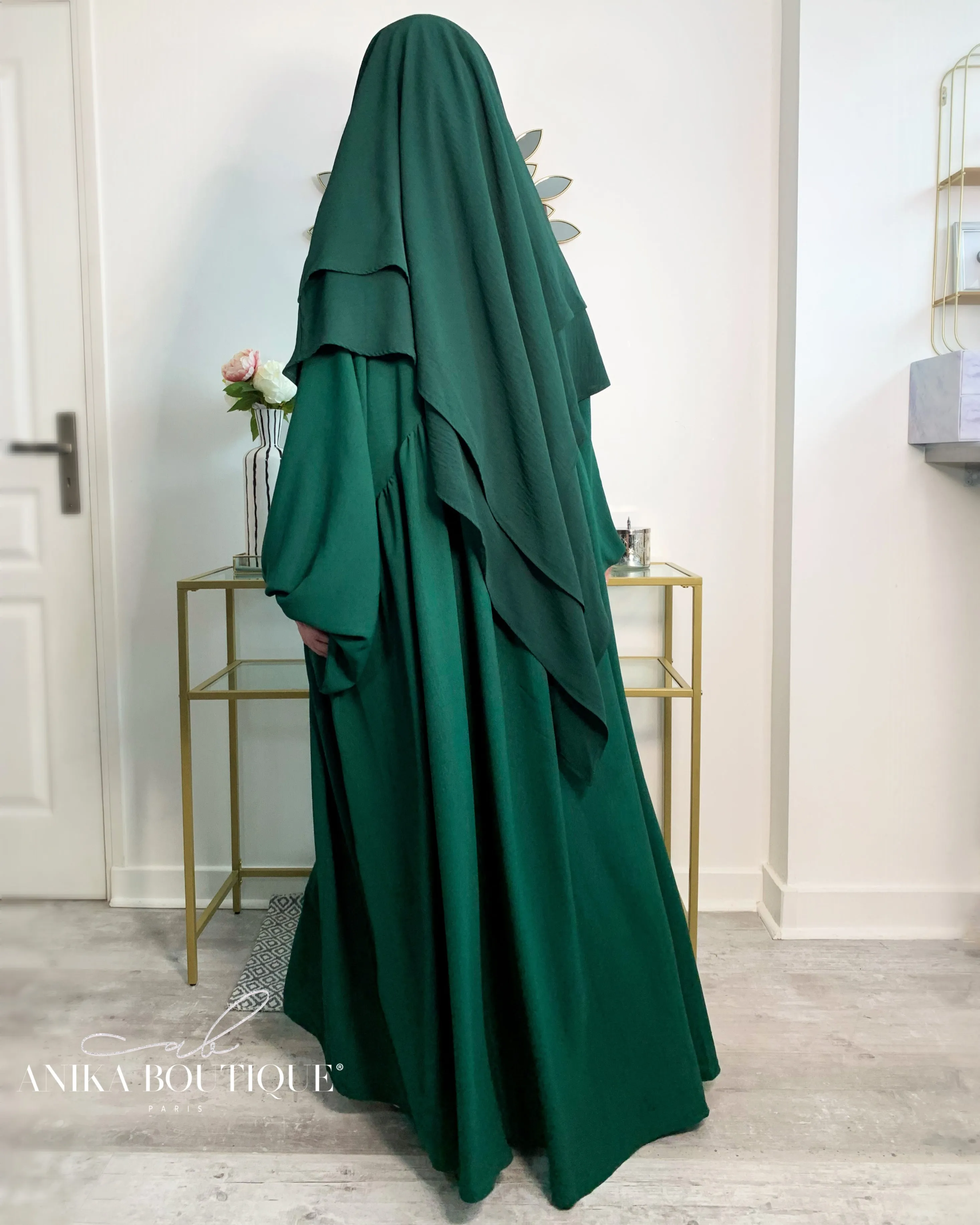 Khimar jazz deux voiles vert sapin
