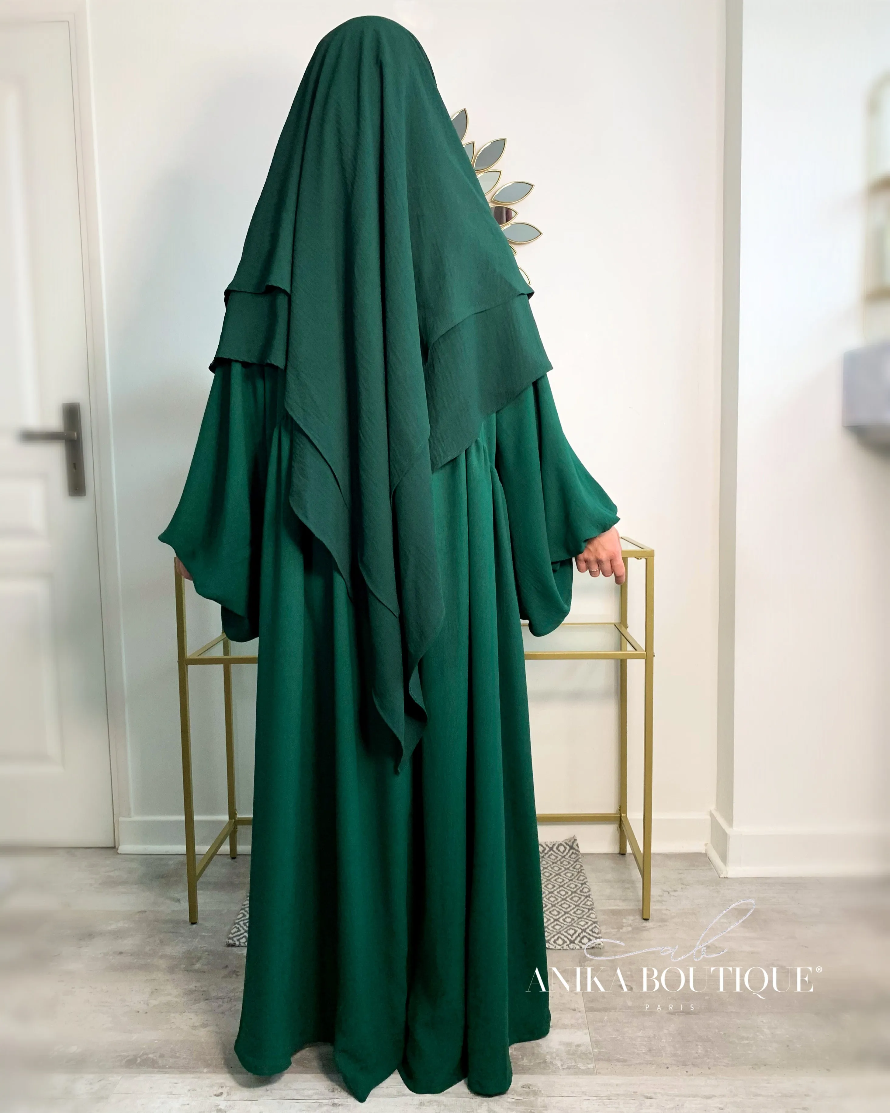 Khimar jazz deux voiles vert sapin