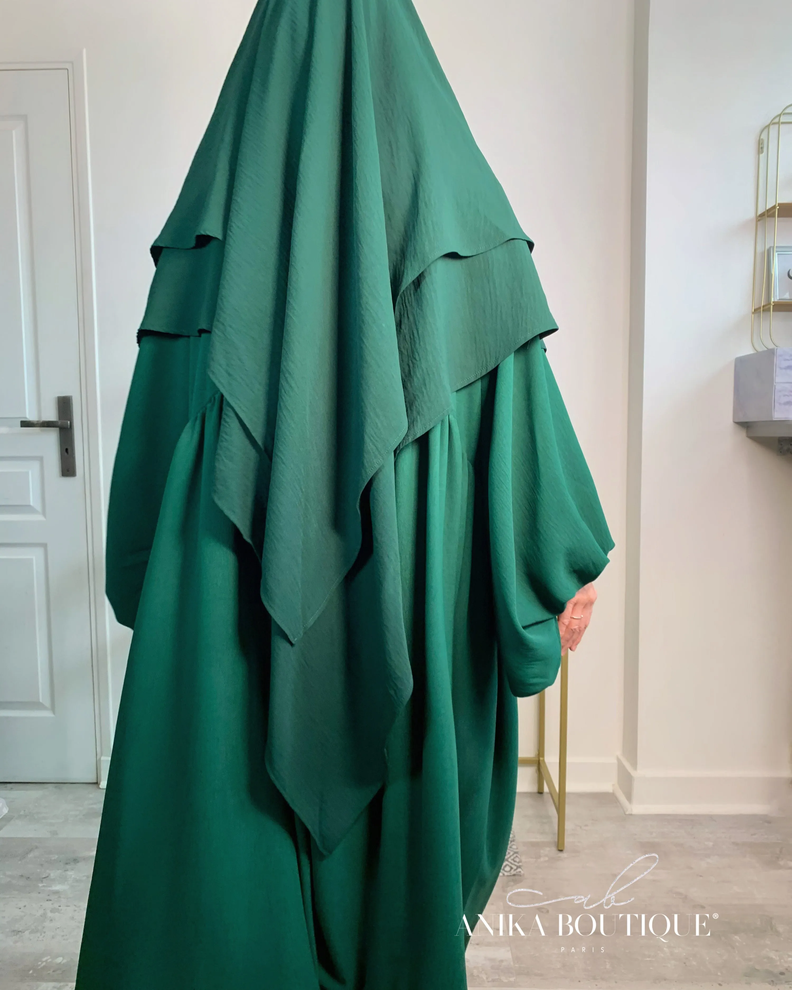 Khimar jazz deux voiles vert sapin