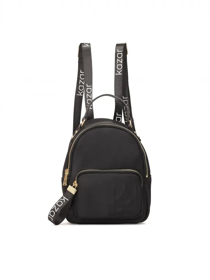 Petit sac à dos noir en tissu recyclé