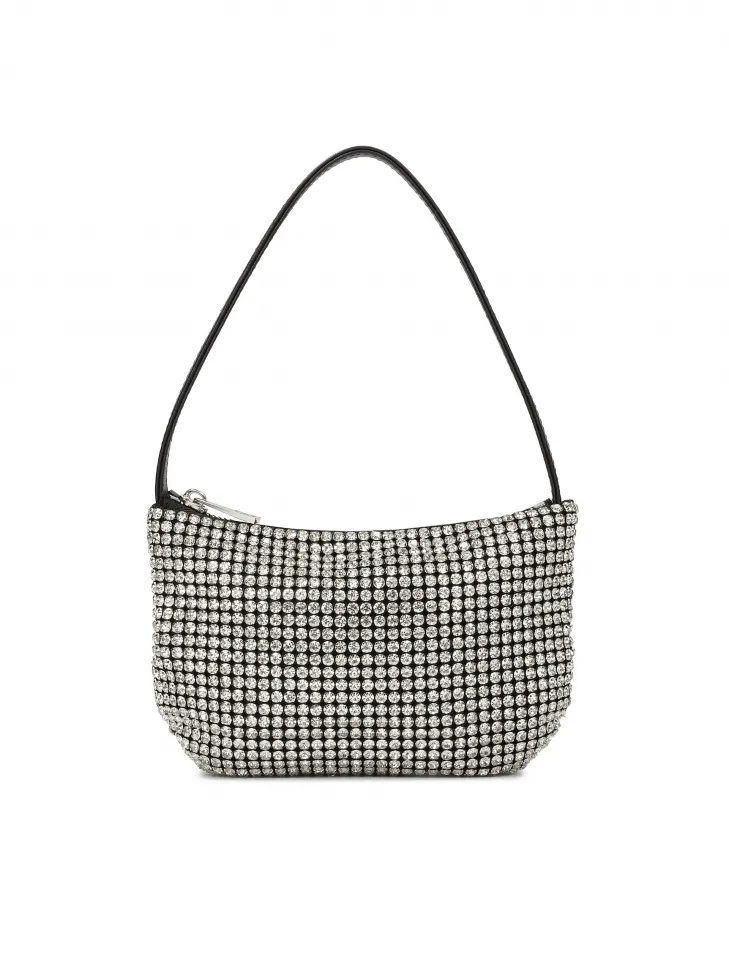 Petit sac à main avec zircons argentés