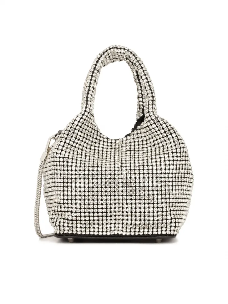 Petit sac à main brillant avec zircons 